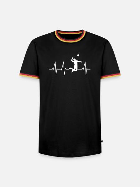 Volleyball Geschenk Idee Volleyballer - Männer Kontrast-T-Shirt - Schwarz/Dreifarbig