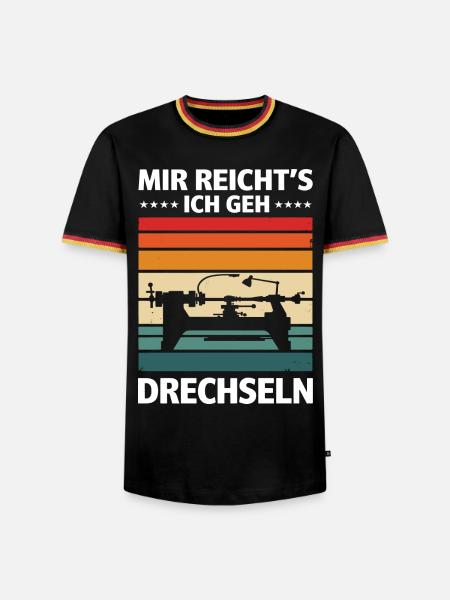 Mir reicht's ich geh Drechseln - Männer Kontrast-T-Shirt - Schwarz/Dreifarbig