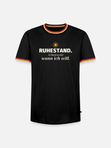 RuheStand Freiheit: Wann Ich Will - Männer Kontrast-T-Shirt - Schwarz/Dreifarbig