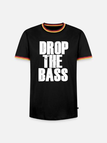 Lass den Bass fallen - Männer Kontrast-T-Shirt - Schwarz/Dreifarbig
