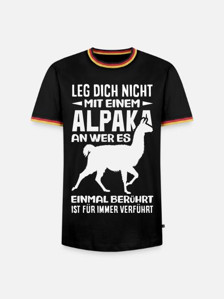 Lustiges Alpaka & Lama Motiv Geschenk - Männer Kontrast-T-Shirt - Schwarz/Dreifarbig