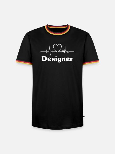 Designer - Männer Kontrast-T-Shirt - Schwarz/Dreifarbig