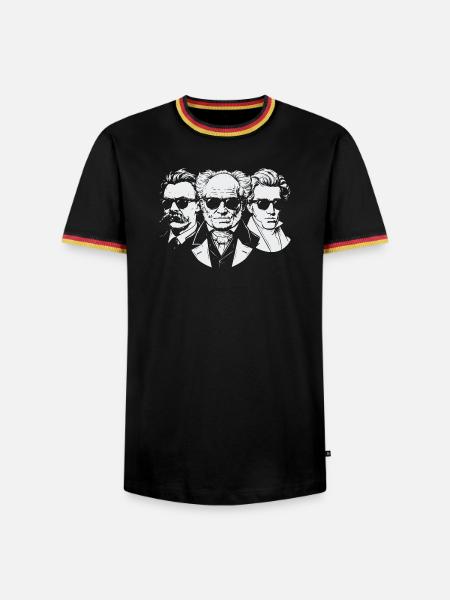 Philosophen des Existentialismus - Männer Kontrast-T-Shirt - Schwarz/Dreifarbig