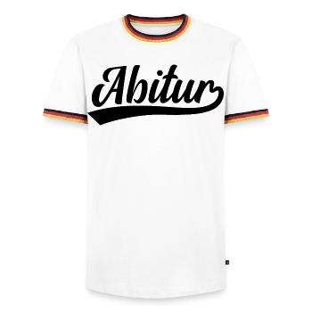 Abitur Abi - Männer Kontrast-T-Shirt - Weiß/Dreifarbig - Vorne - AI Model Female 172 light (172cm) & AI Model Male 185 light (185cm)