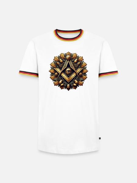 Masonic Logo - Men's Ringer Shirt - white/tricolour