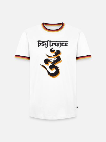 PsyTrance - T-shirt contrasté Homme - blanc/tricolore