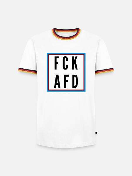 AFD Nein Danke! - Männer Kontrast-T-Shirt - Weiß/Dreifarbig