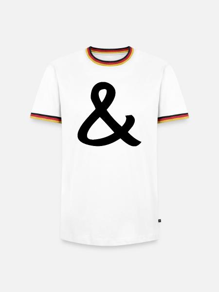 esperluette - T-shirt contrasté Homme - blanc/tricolore