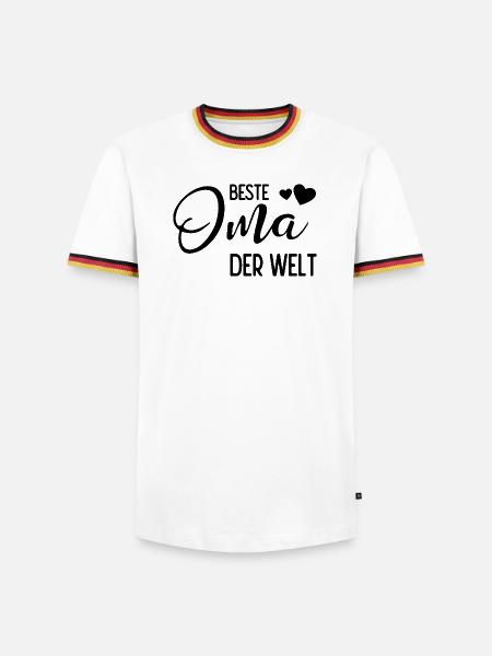 Beste Oma der Welt - Männer Kontrast-T-Shirt - Weiß/Dreifarbig