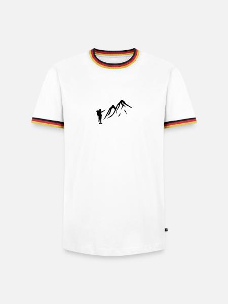 Trekking - Männer Kontrast-T-Shirt - Weiß/Dreifarbig