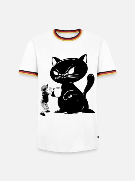 Katze - Männer Kontrast-T-Shirt - Weiß/Dreifarbig