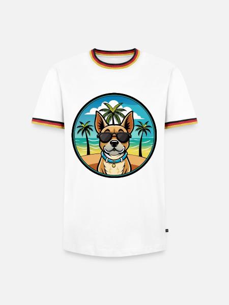 Braque Du Bourbonnais Hunderasse Cartoon Sonnenbrille - Männer Kontrast-T-Shirt - Weiß/Dreifarbig
