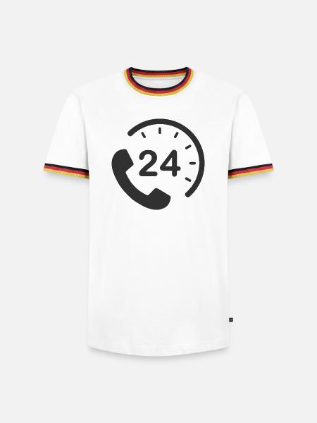 24/7 h Service - Men's Ringer Shirt - white/tricolour