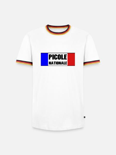 Picole Nationale - T-shirt contrasté Homme - blanc/tricolore