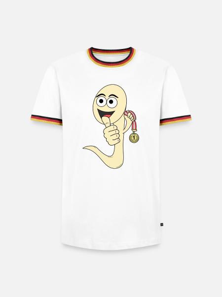 Sieger Sperma lustig Nummer 1 - Männer Kontrast-T-Shirt -