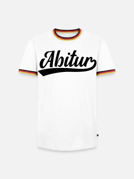 Abitur Abi - Männer Kontrast-T-Shirt - Weiß/Dreifarbig