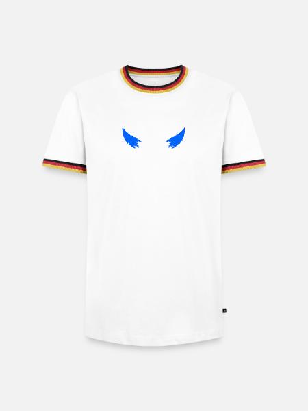 Teufelshörner - Männer Kontrast-T-Shirt - Weiß/Dreifarbig
