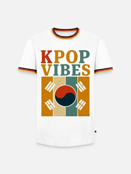 KPOP Vibes Korea - Männer Kontrast-T-Shirt - Weiß/Dreifarbig