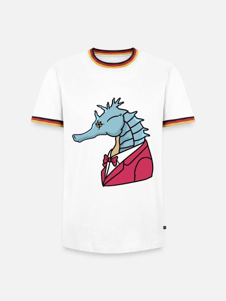 Distinguiertes Seepferdchen Smoking - Männer Kontrast-T-Shirt -