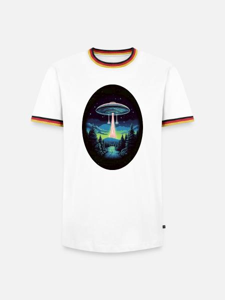 Aliens - Männer Kontrast-T-Shirt - Weiß/Dreifarbig