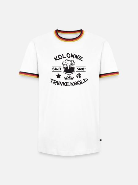 Kolonne Trunkenbold - Männer Kontrast-T-Shirt - Weiß/Dreifarbig