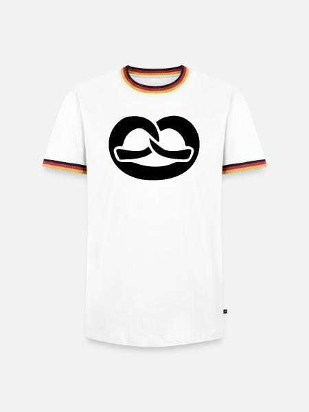 Brezel 4 - Männer Kontrast-T-Shirt - Weiß/Dreifarbig