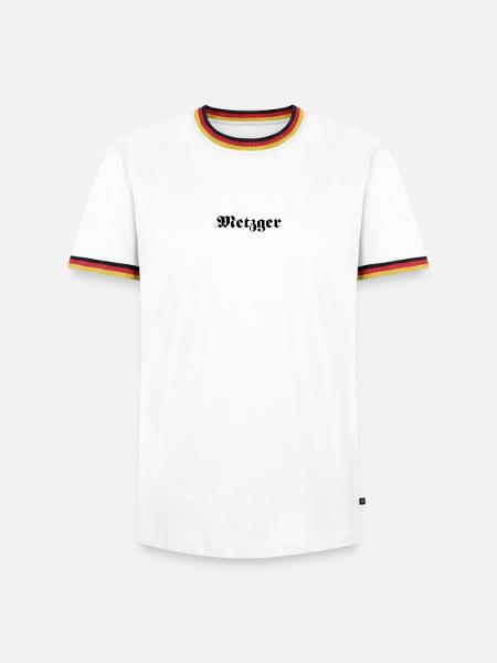 Metzger - Männer Kontrast-T-Shirt - Weiß/Dreifarbig