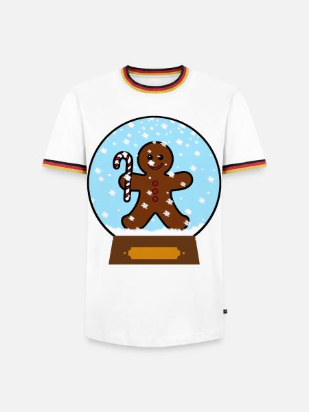 Lebkuchenmann Schneekugel Design - Männer Kontrast-T-Shirt -