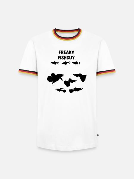 freaky fish guy - Männer Kontrast-T-Shirt - Weiß/Dreifarbig