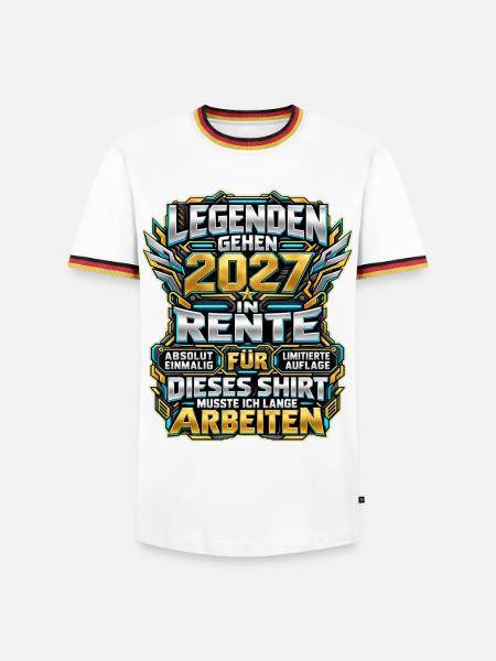 Legenden gehen 2027 in Rente - Männer Kontrast-T-Shirt - Weiß/Dreifarbig