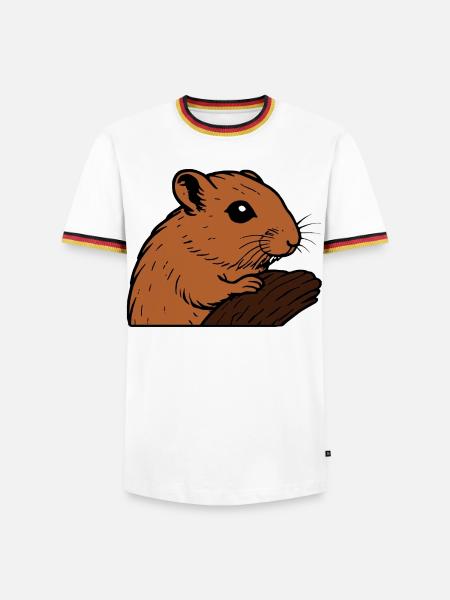 Rennmaus mit Futter Nagetier - Männer Kontrast-T-Shirt - 