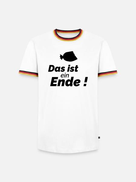 Das ist ein Ende - Männer Kontrast-T-Shirt - Weiß/Dreifarbig