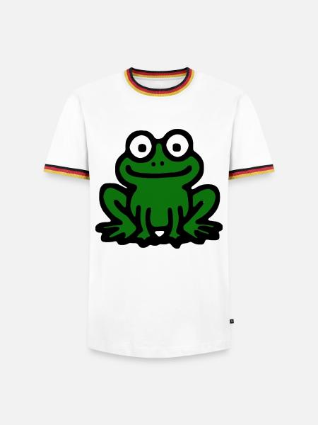 Frosch Comic - Männer Kontrast-T-Shirt -