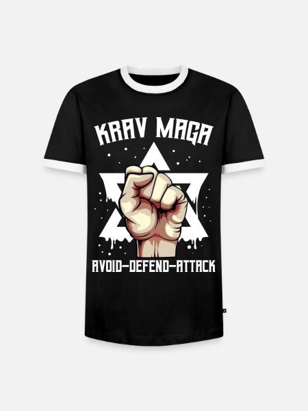 Krav Maga - Men's Ringer Shirt - black/white