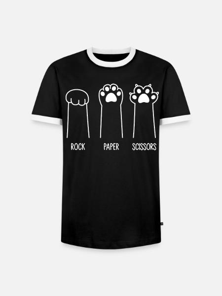Roche Papier Ciseaux - T-shirt contrasté Homme - noir/blanc