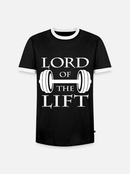 dumbbell - Men's Ringer Shirt - black/white