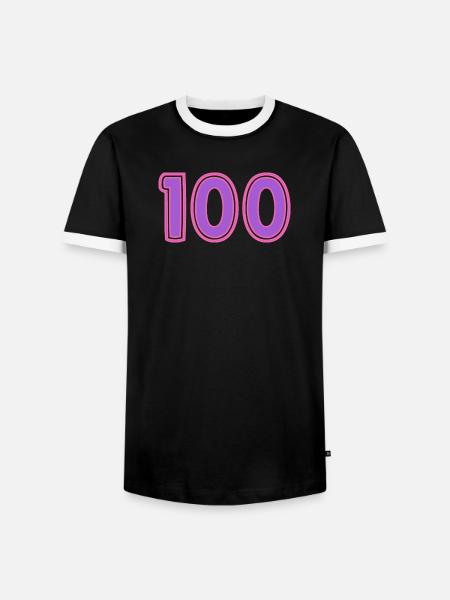 100. 100 YEARS. 100th ANNIVERSARY - Men's Ringer Shirt - black/white