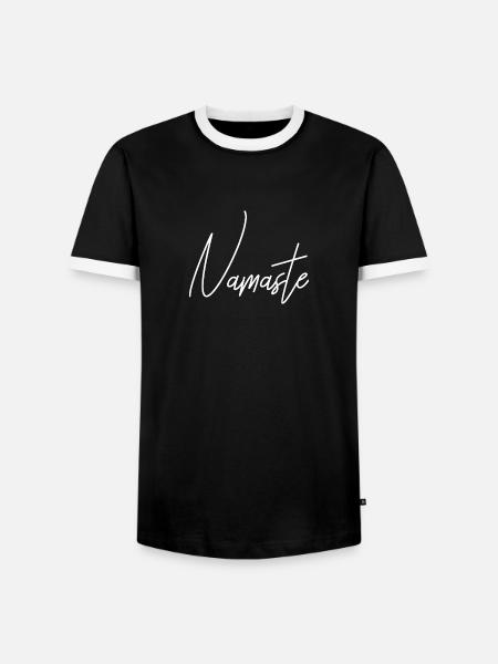 Namaste Schrift - Männer Kontrast-T-Shirt - Schwarz/Weiß