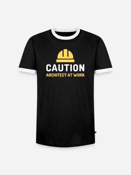 architect at work - Men's Ringer Shirt - black/white