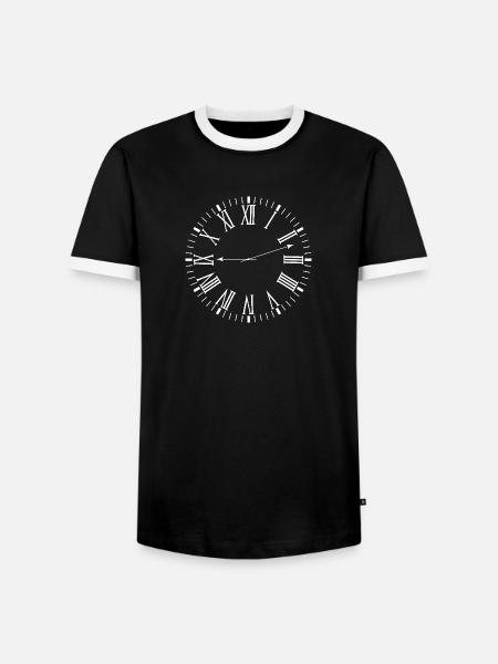 Roman clock - Men's Ringer Shirt - black/white