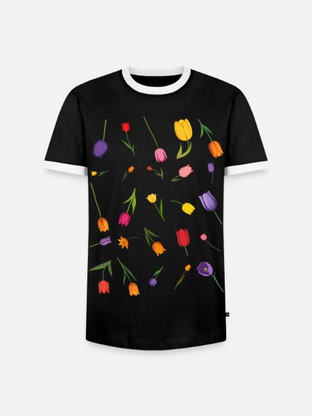 Fleur - T-shirt contrasté Homme - noir/blanc