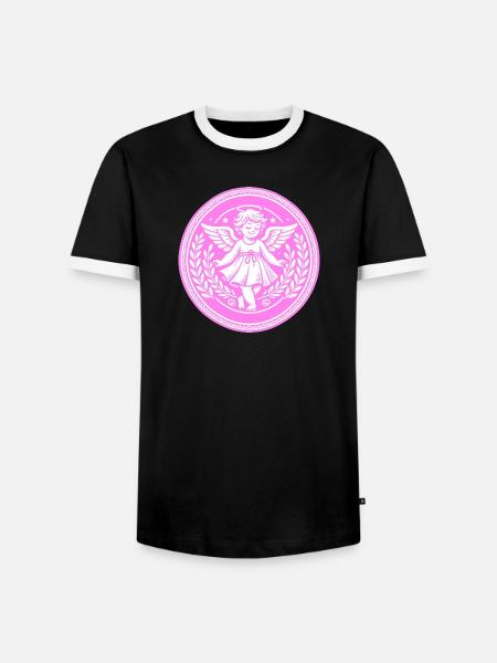 Schutzengel Logo - Männer Kontrast-T-Shirt - Schwarz/Weiß