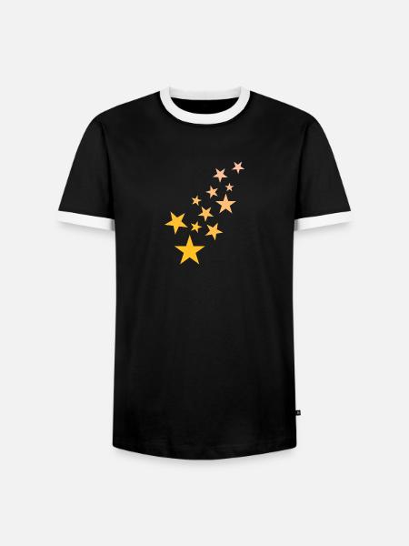 Star asterisk pattern starry sky - Men's Ringer Shirt - black/white