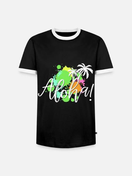 Aloha Tropical Splash - T-shirt contrasté Homme - noir/blanc