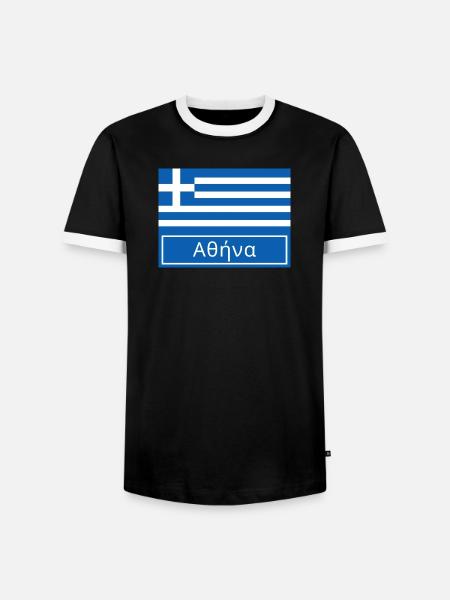 Athens Written in Greek - Men's Ringer Shirt - black/white