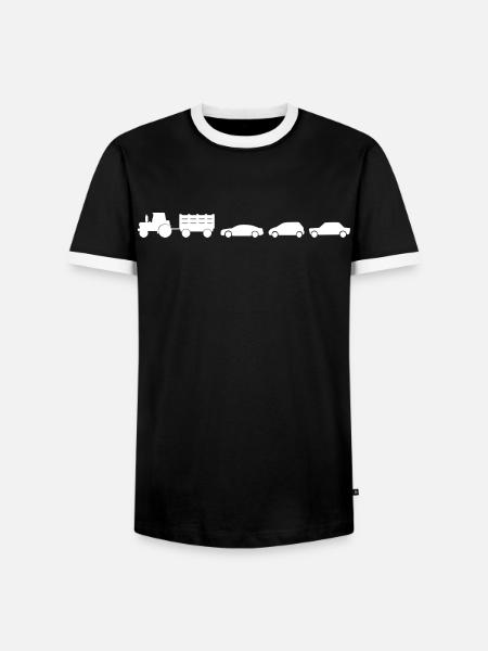 Traktor Anhänger Autos - Männer Kontrast-T-Shirt - Schwarz/Weiß