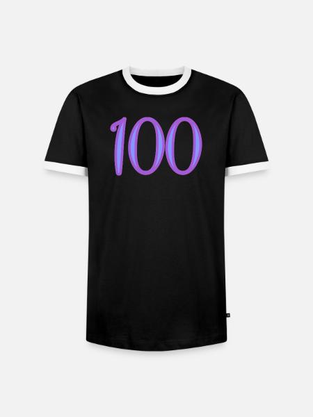 100 - T-shirt contrasté Homme - noir/blanc