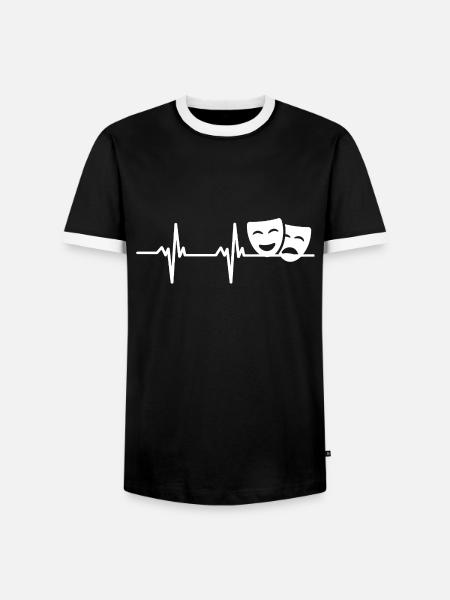 Drama Masks Theatre Heart palpitations - Men's Ringer Shirt - black/white