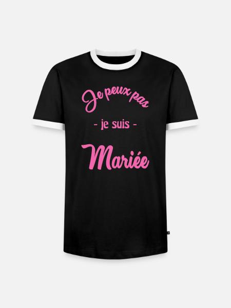 I CAN'T I'M MARRIED - Men's Ringer Shirt - black/white