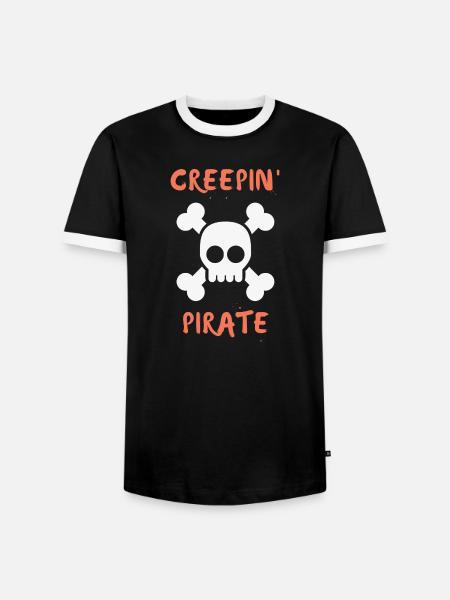 Creepin Pirate - Men's Ringer Shirt - black/white